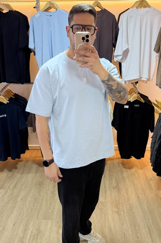 Polera Oversize Normal - Heavy Cotton - Celeste