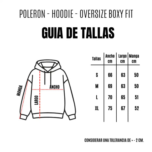 Polerón Hoodie Oversize Boxy Fit - Negro