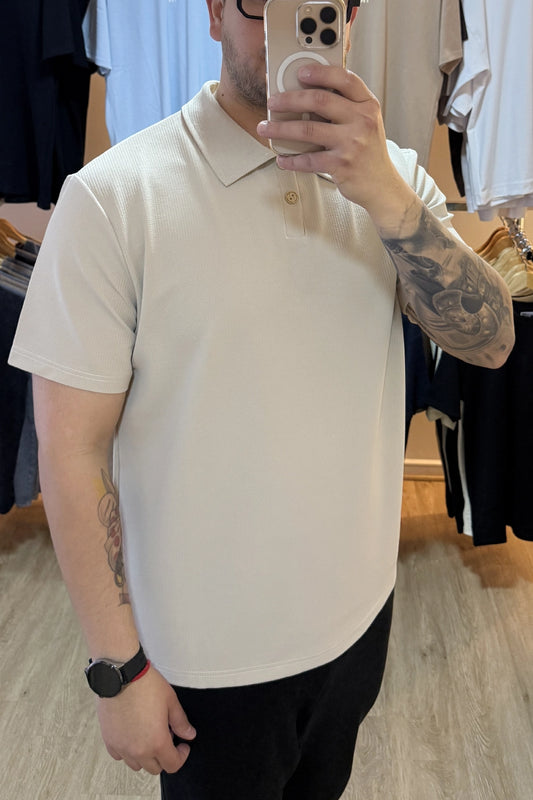 Polera cuello polo - Caqui