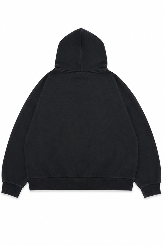 Polerón Hoodie Oversize Boxy Fit - Negro