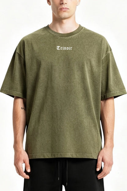 Polera Oversize Vintage - Acid Wash Verde