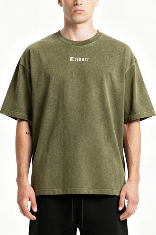 Polera Oversize Vintage - Acid Wash Verde