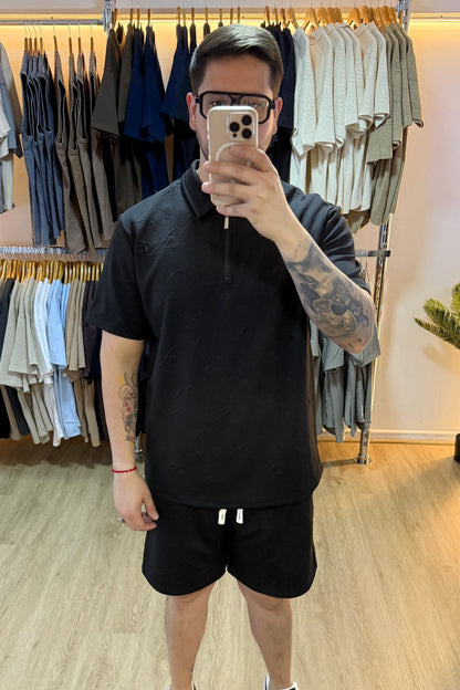 Conjunto Polo con cierre - Negro