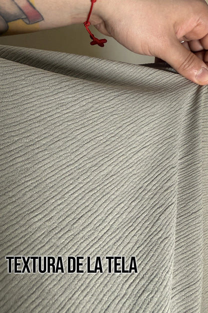 Conjunto Polera Texturizada - Gris