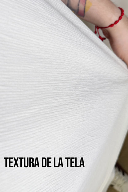 Conjunto Polera Texturizada - Crema