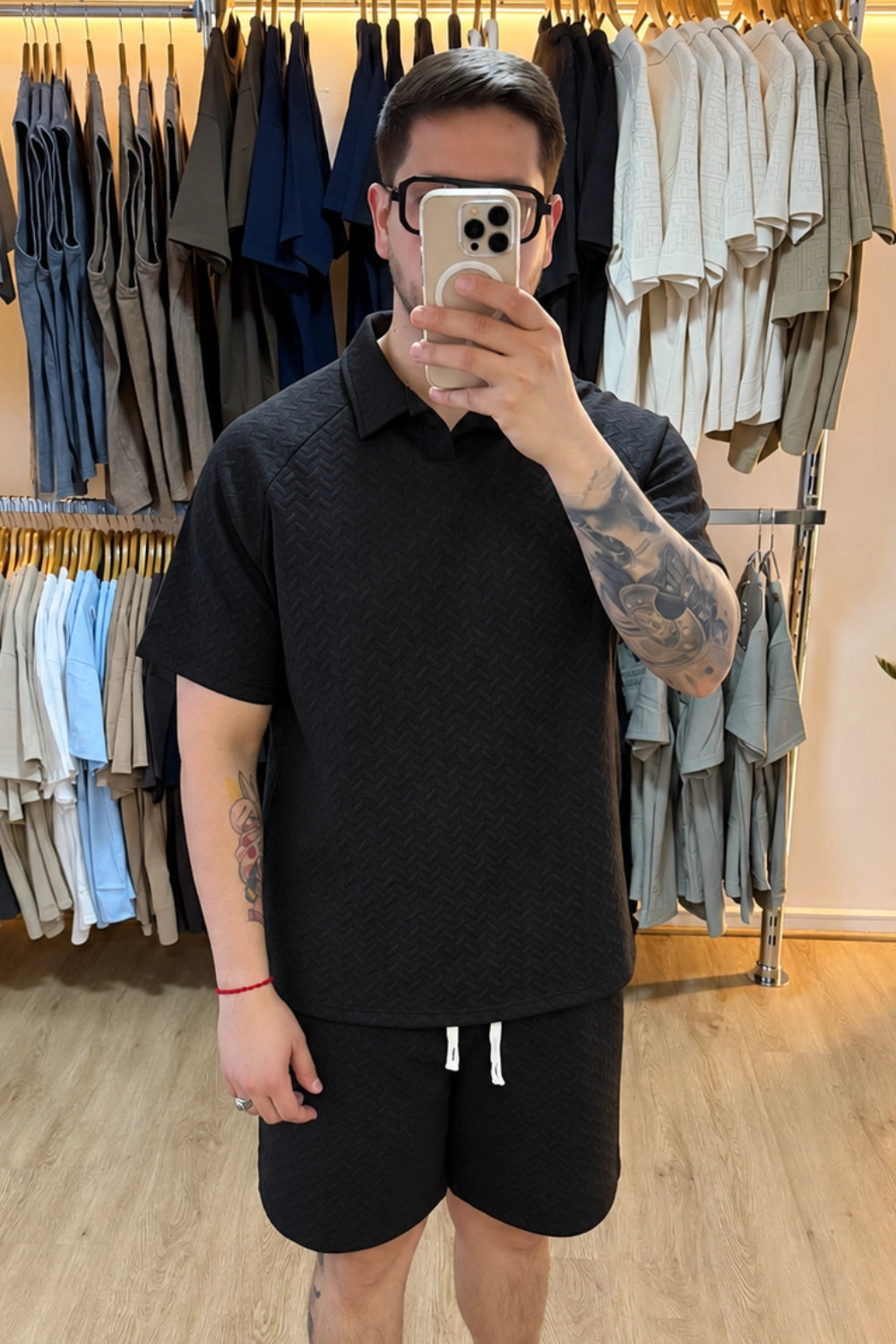 Conjunto Texturizado - Negro