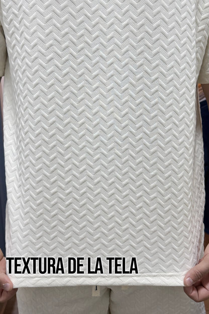 Conjunto Texturizado - Crema
