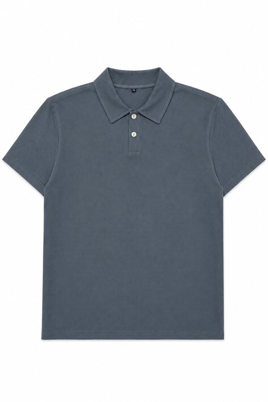 Polera cuello polo - Gris