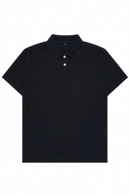 Polera cuello polo - Negro