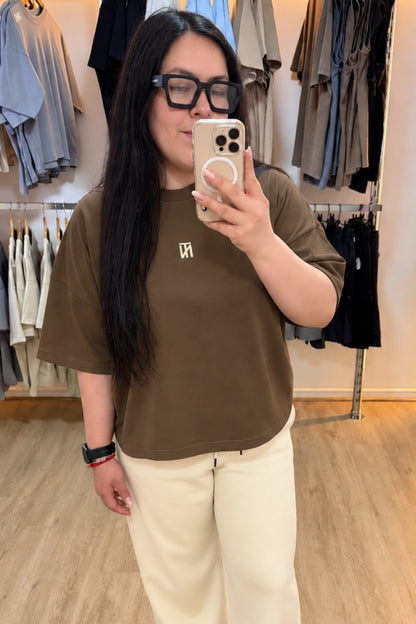 Polera Boxy Oversize - Café