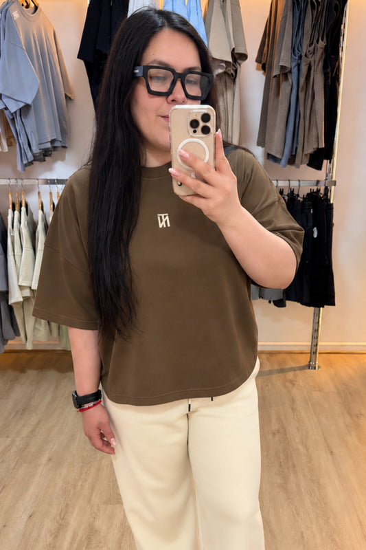 Polera Boxy Oversize - Café