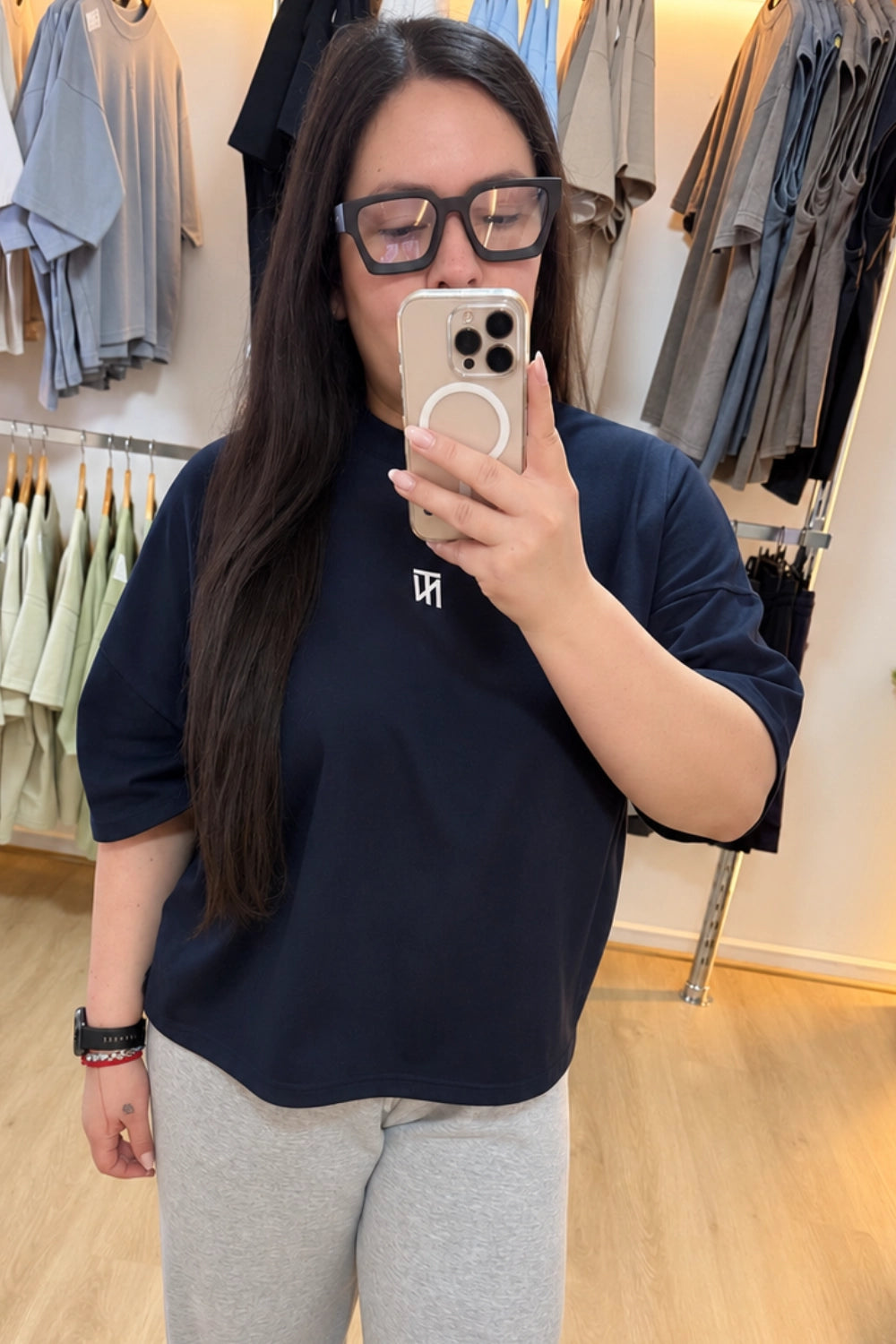 Polera Boxy Oversize - Azul Marino