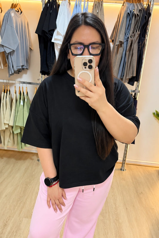 Polera Boxy Oversize - Negro
