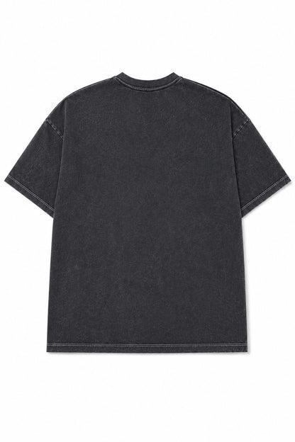 Polera Oversize High Cotton Premium - Negro Desgastado