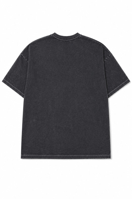 Polera Oversize High Cotton Premium - Negro Desgastado