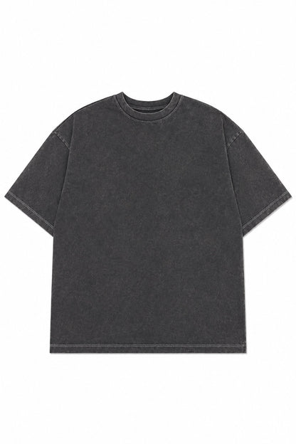 Polera Oversize High Cotton Premium - Negro Desgastado