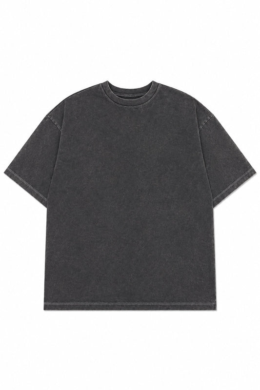 Polera Oversize High Cotton Premium - Negro Desgastado