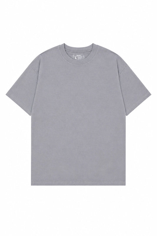 Polera Oversize High Cotton Premium - Plomo Plata