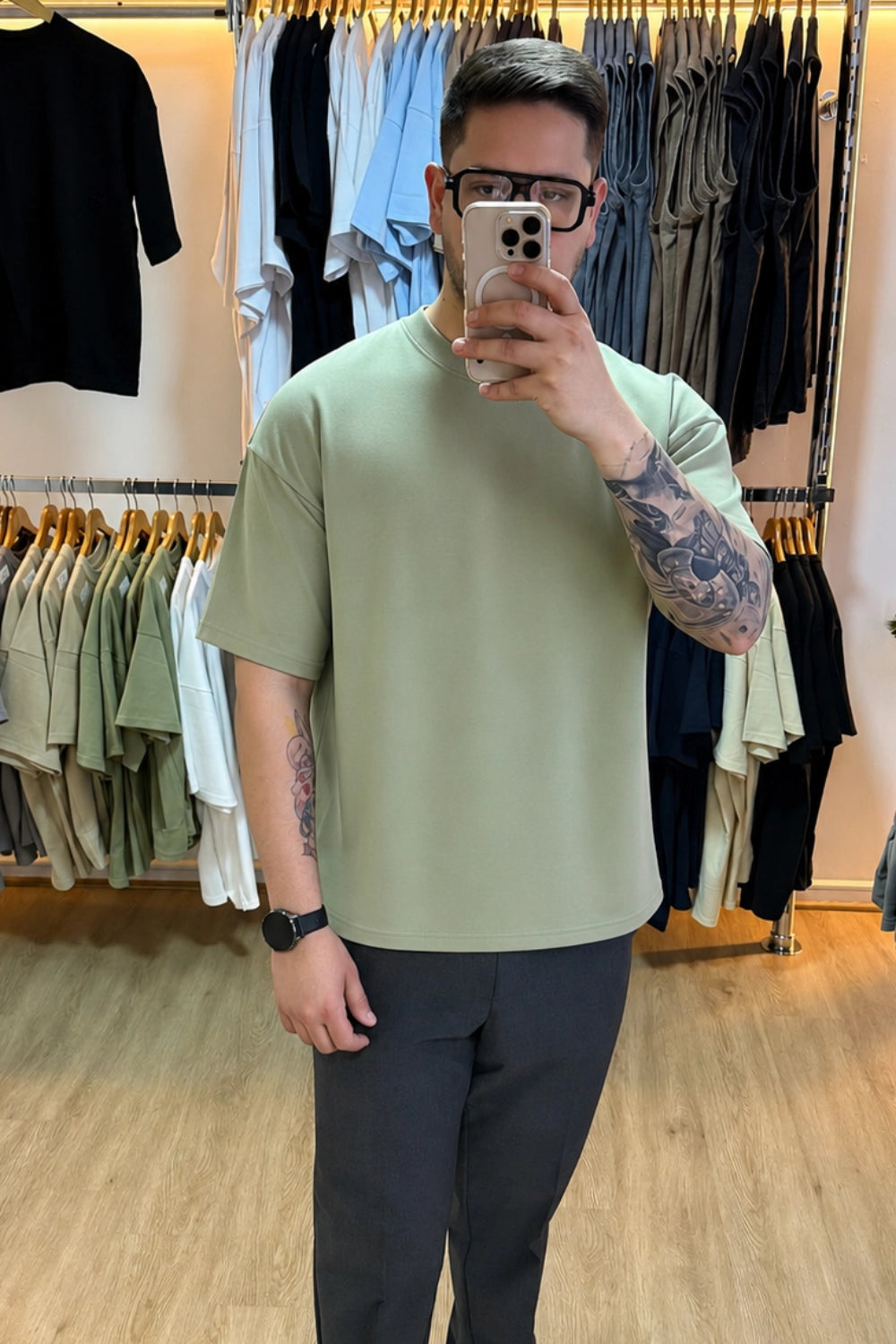 Polera Oversize High Cotton Premium - Verde Bosque