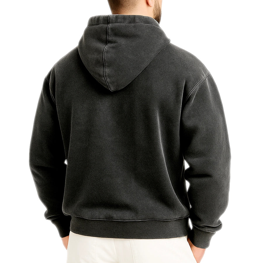 Polerón Hoodie Acid Wash - Negro