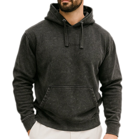 Polerón Hoodie Acid Wash - Negro