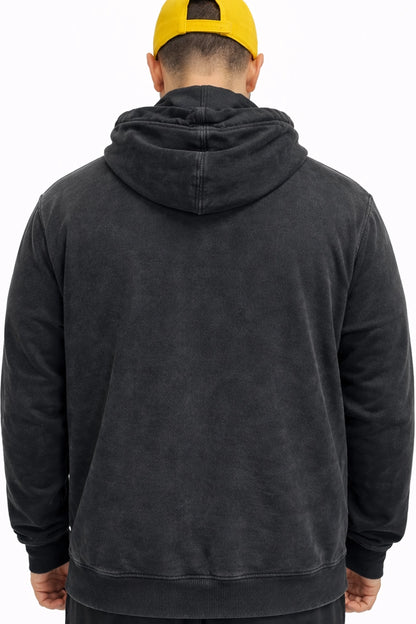 Polerón Hoodie Acid Wash - Negro