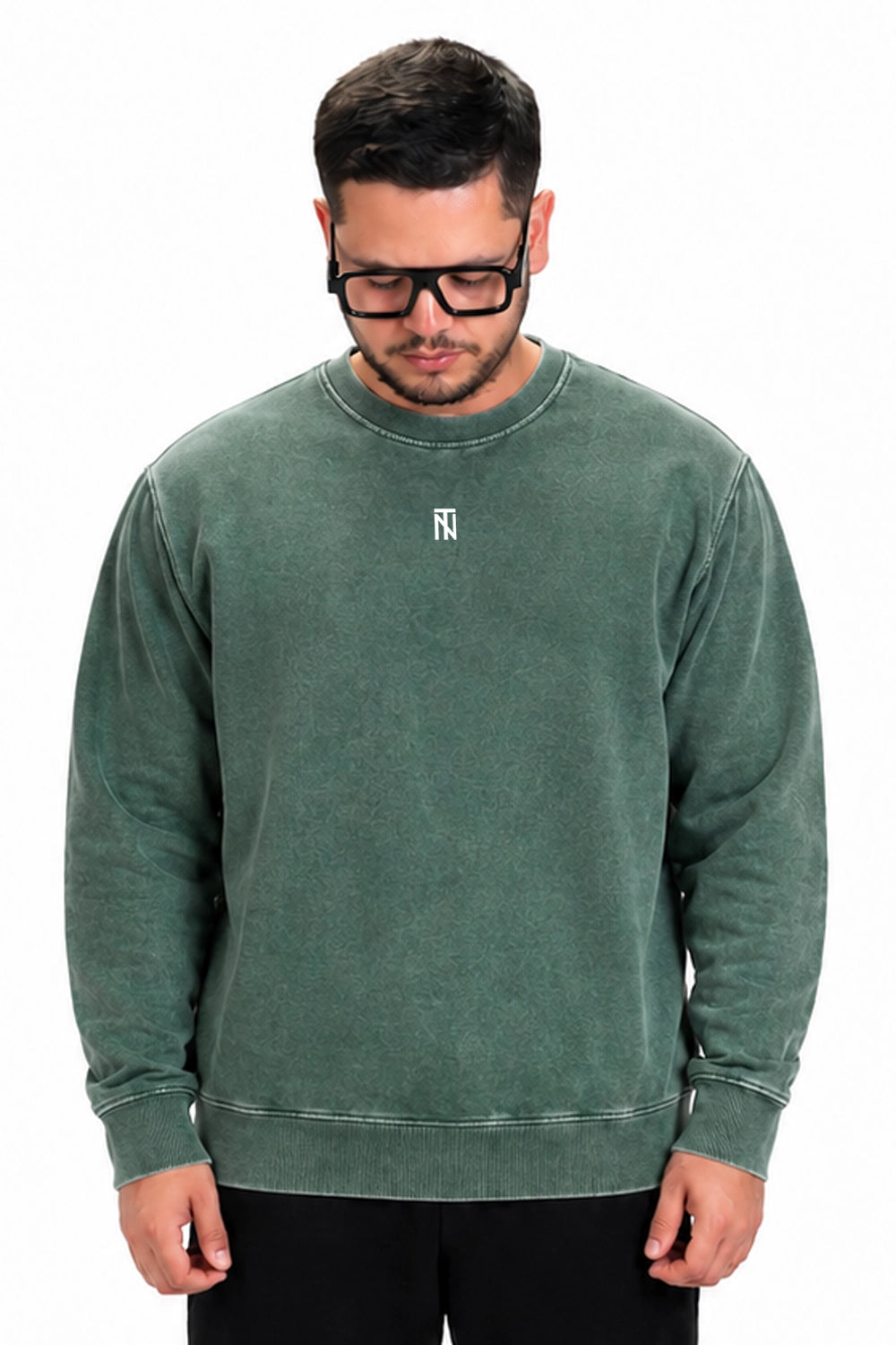 Polerón Crewneck TRINOIR - Verde Desgastado