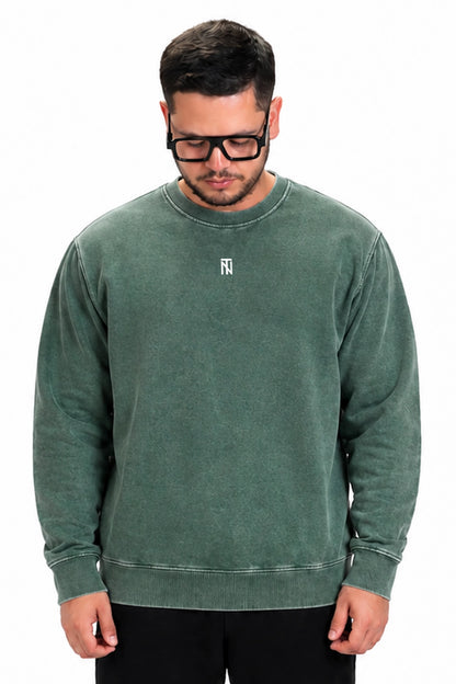 Polerón Crewneck TRINOIR - Verde Desgastado