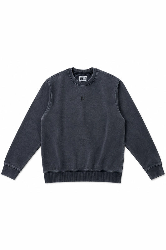 Polerón Crewneck TRINOIR - Negro Desgastado