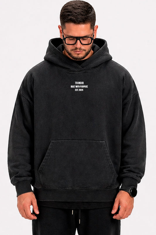 Polerón Hoodie Oversize Boxy Fit - Negro